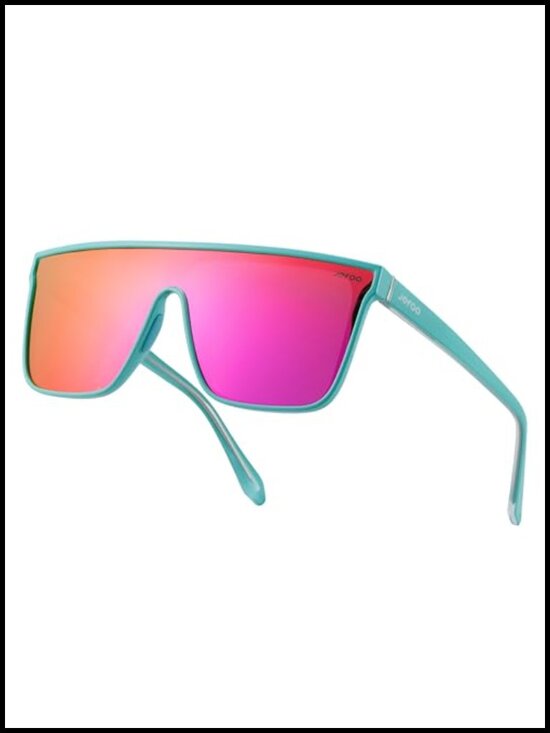 Polarized Square Sunglasses Oversized Flat Top Shield UV Protection
